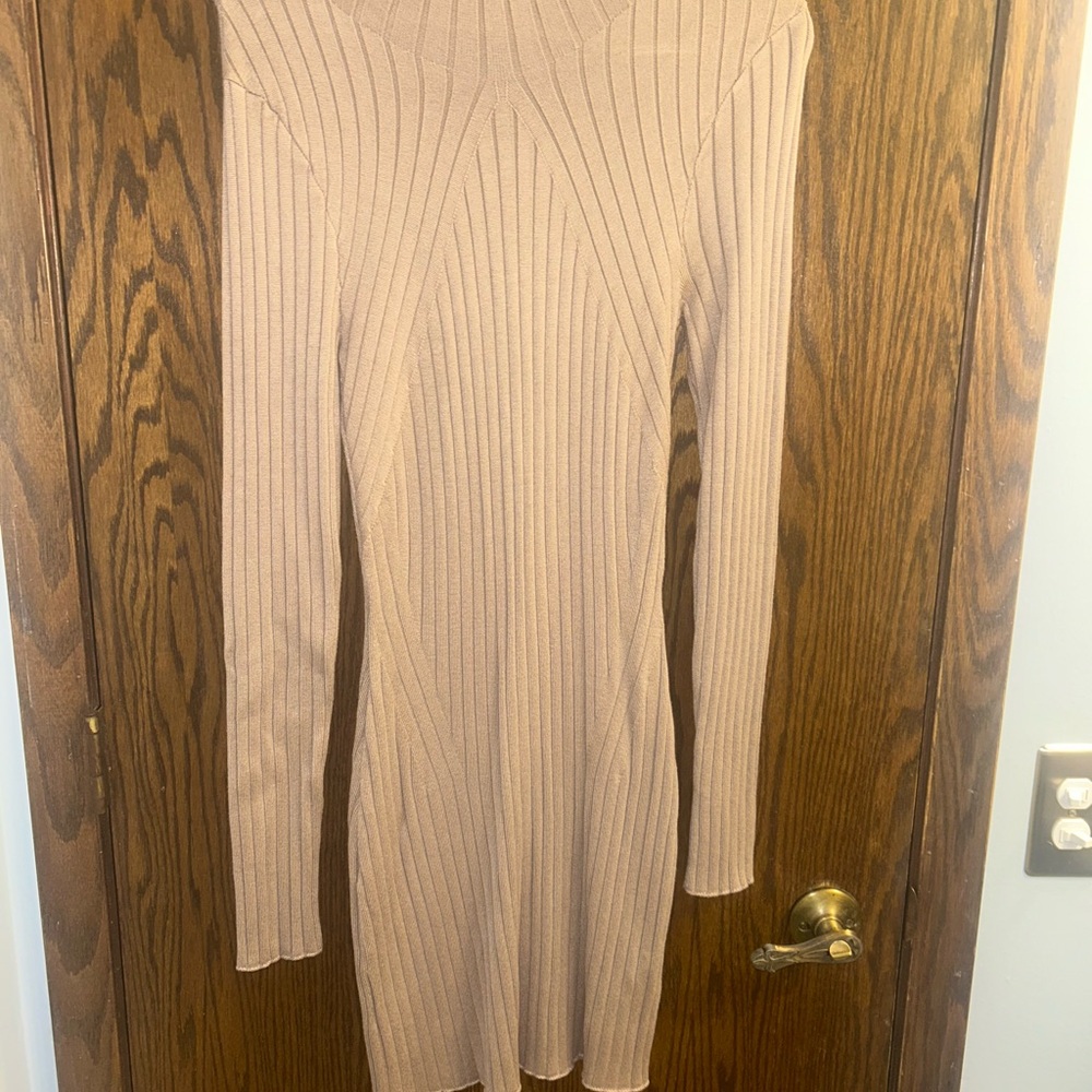 Abercrombie & Fitch Beige Long Sleeve Dress